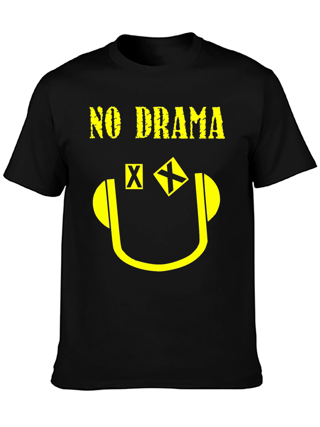 No Drama Graphic Print T-Shirt - Black