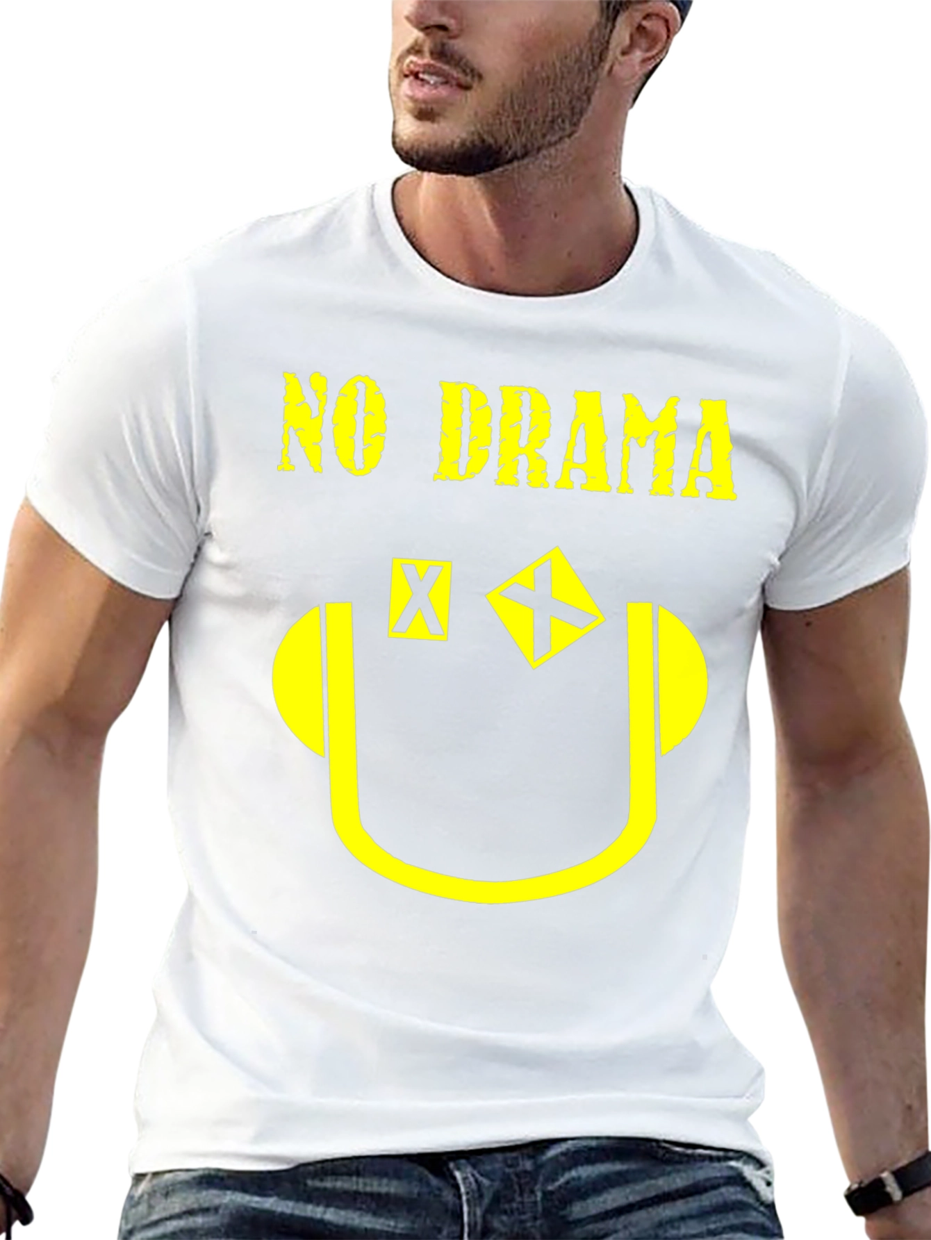 No Drama Graphic Print T-Shirt - Black