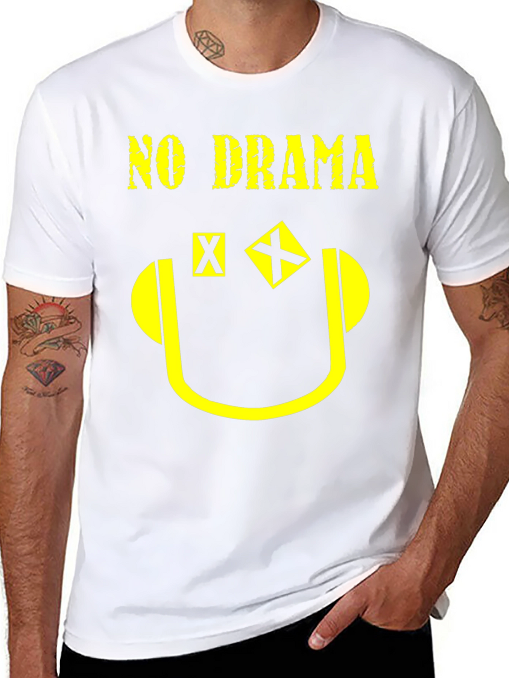 No Drama Graphic Print T-Shirt - Black