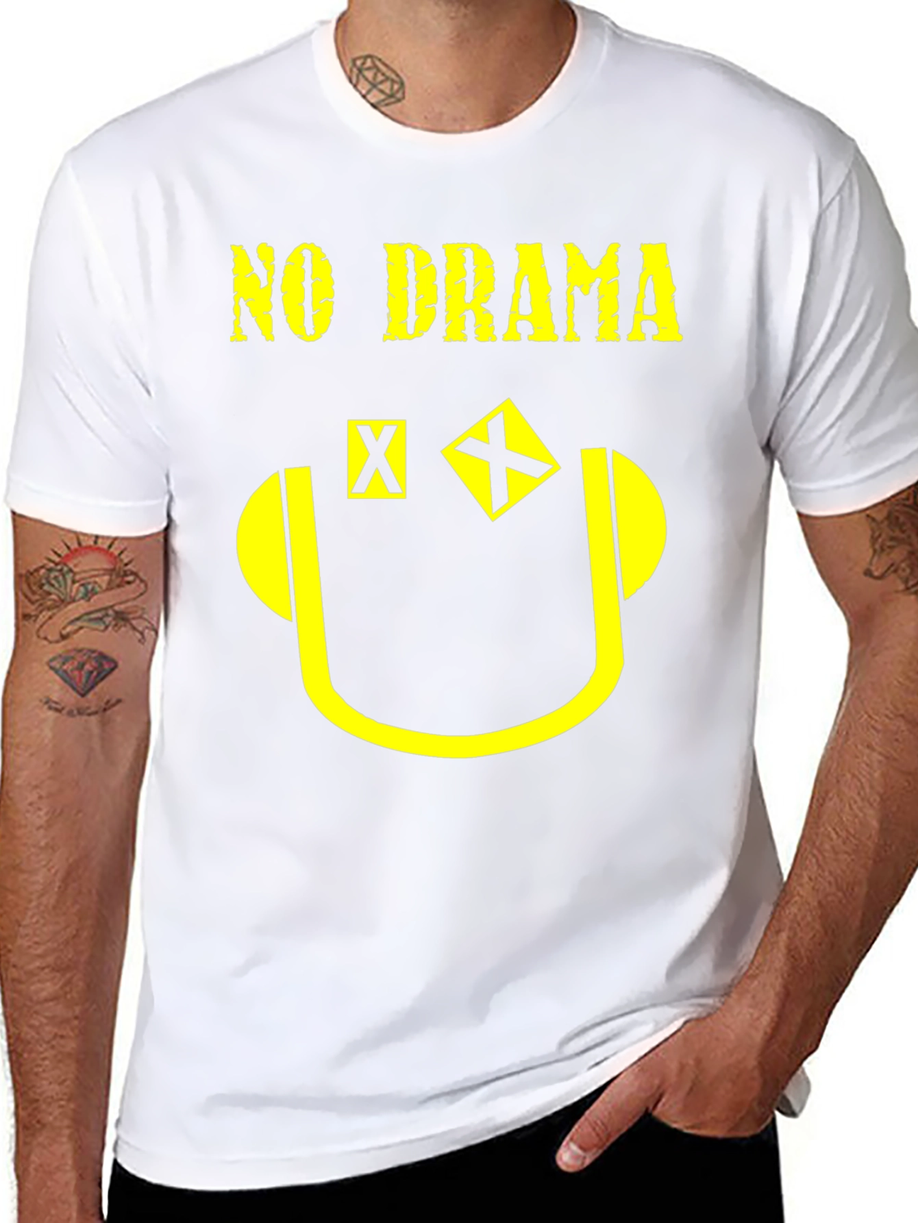 No Drama Graphic Print T-Shirt - Black
