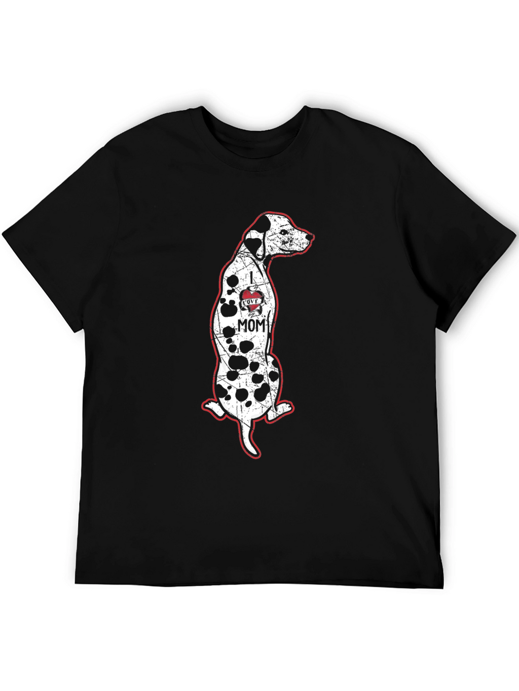 I Love Mom Dalmatian Dog Graphic Tee