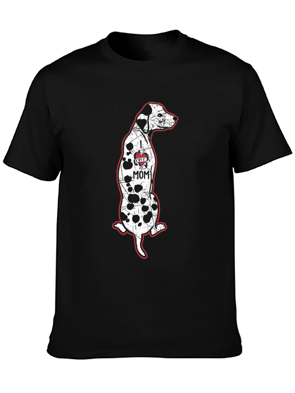 I Love Mom Dalmatian Dog Graphic Tee