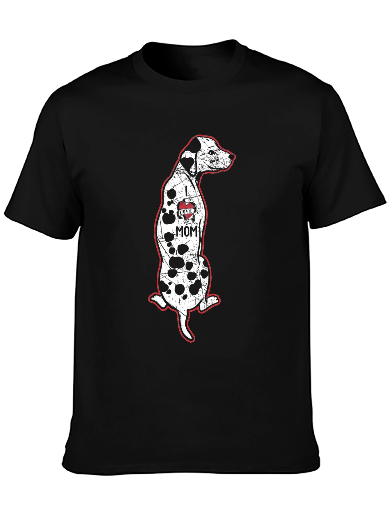 I Love Mom Dalmatian Dog Graphic Tee