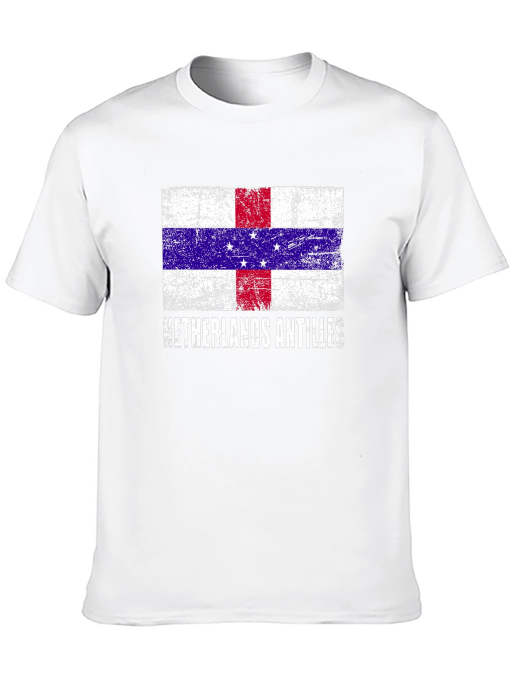 Netherlands Antilles Flag Distressed T-Shirt