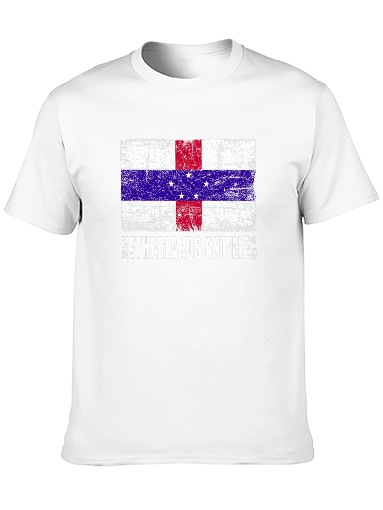 Netherlands Antilles Flag Distressed T-Shirt