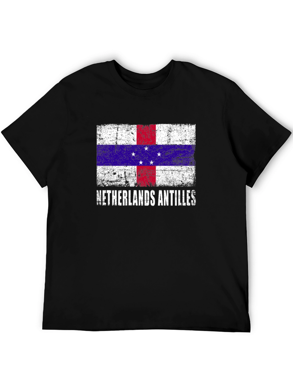 Netherlands Antilles Flag Distressed T-Shirt