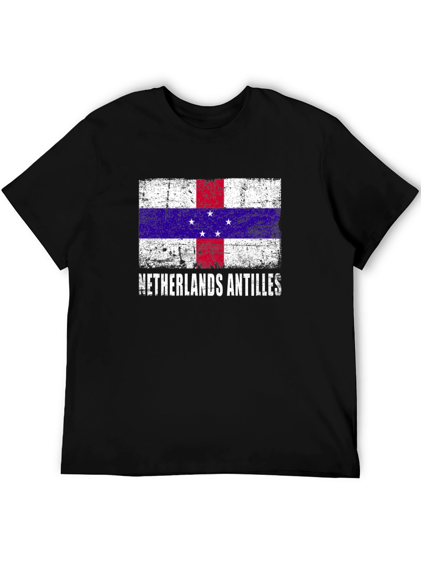 Netherlands Antilles Flag Distressed T-Shirt