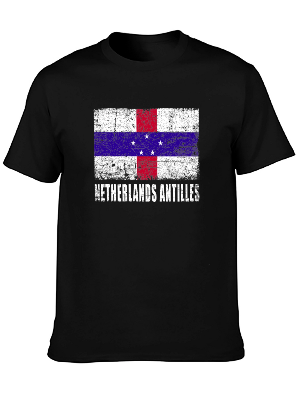 Netherlands Antilles Flag Distressed T-Shirt