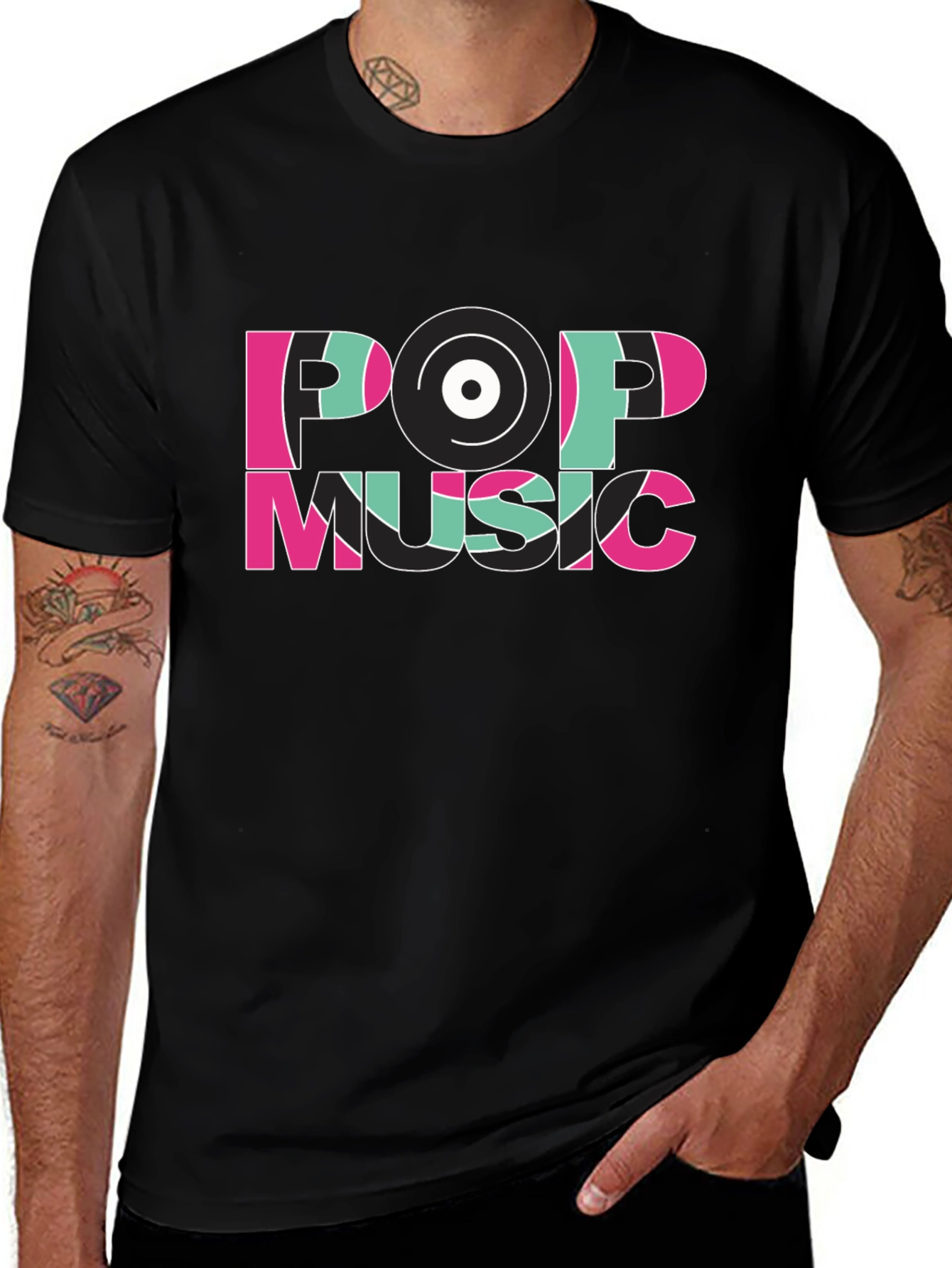 Pop Music Graphic Tee - Cool Retro Vinyl Design T-Shirt
