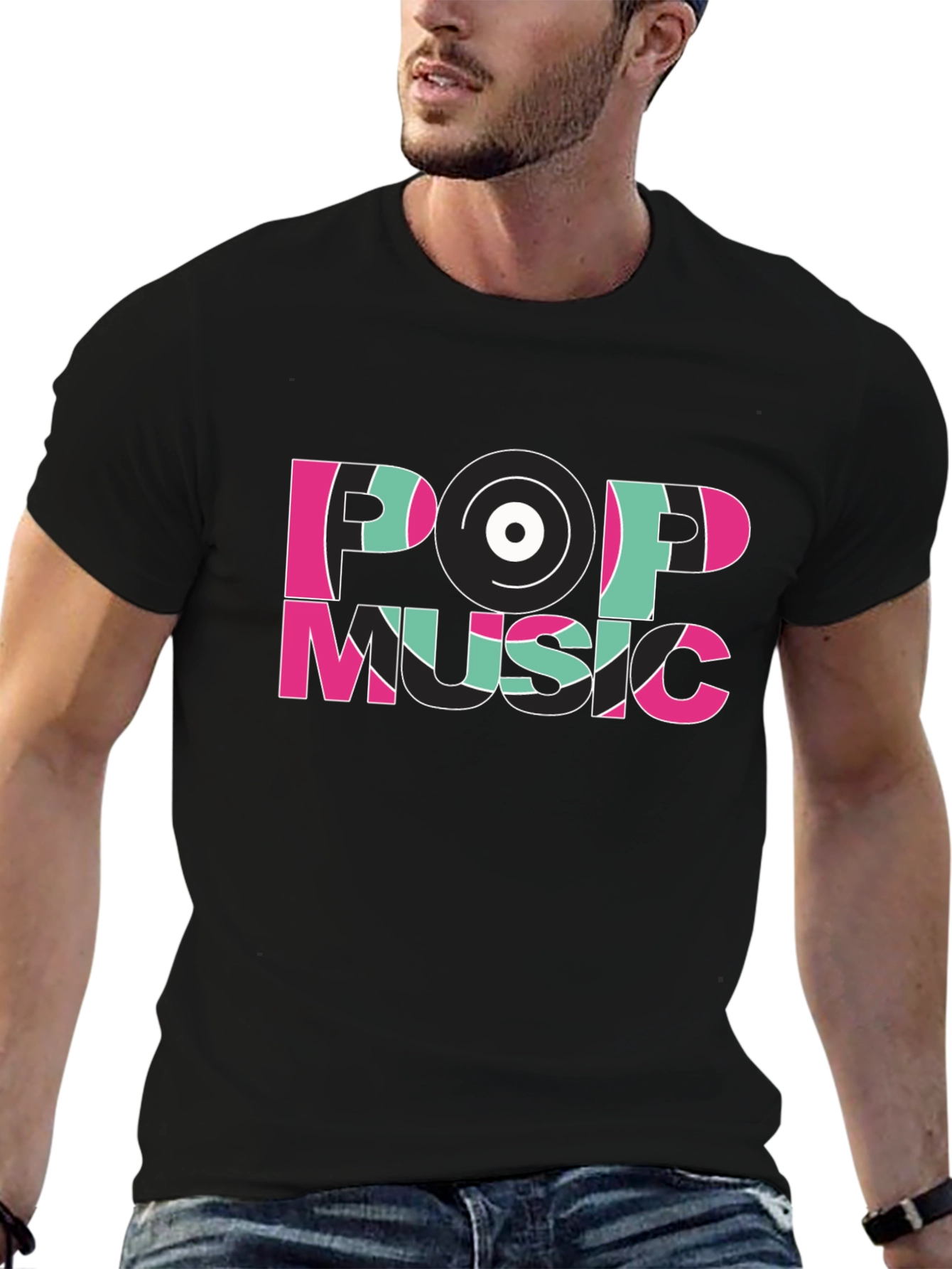 Pop Music Graphic Tee - Cool Retro Vinyl Design T-Shirt