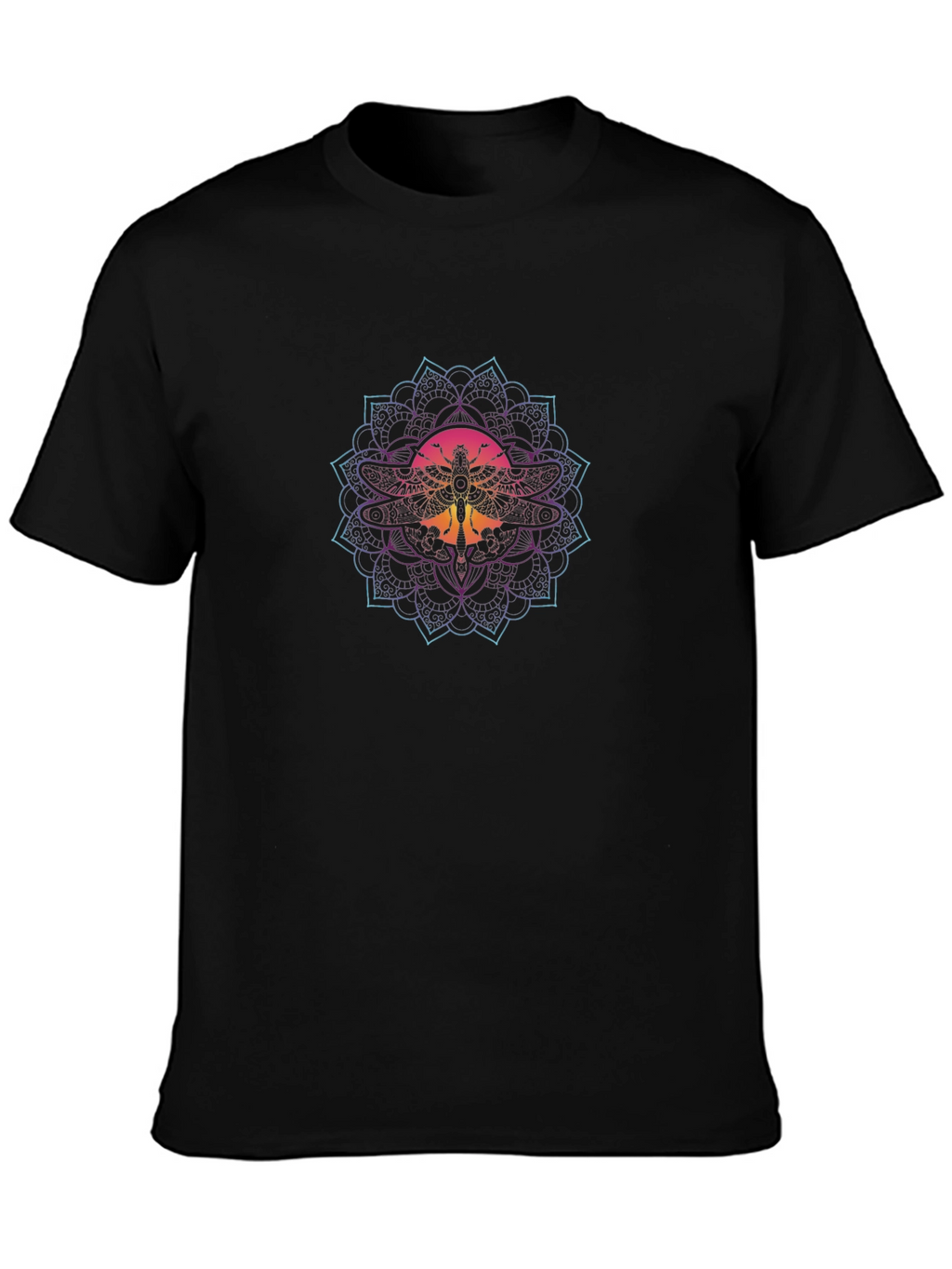 Mandala Moth Graphic Tee - Stylish Comfort