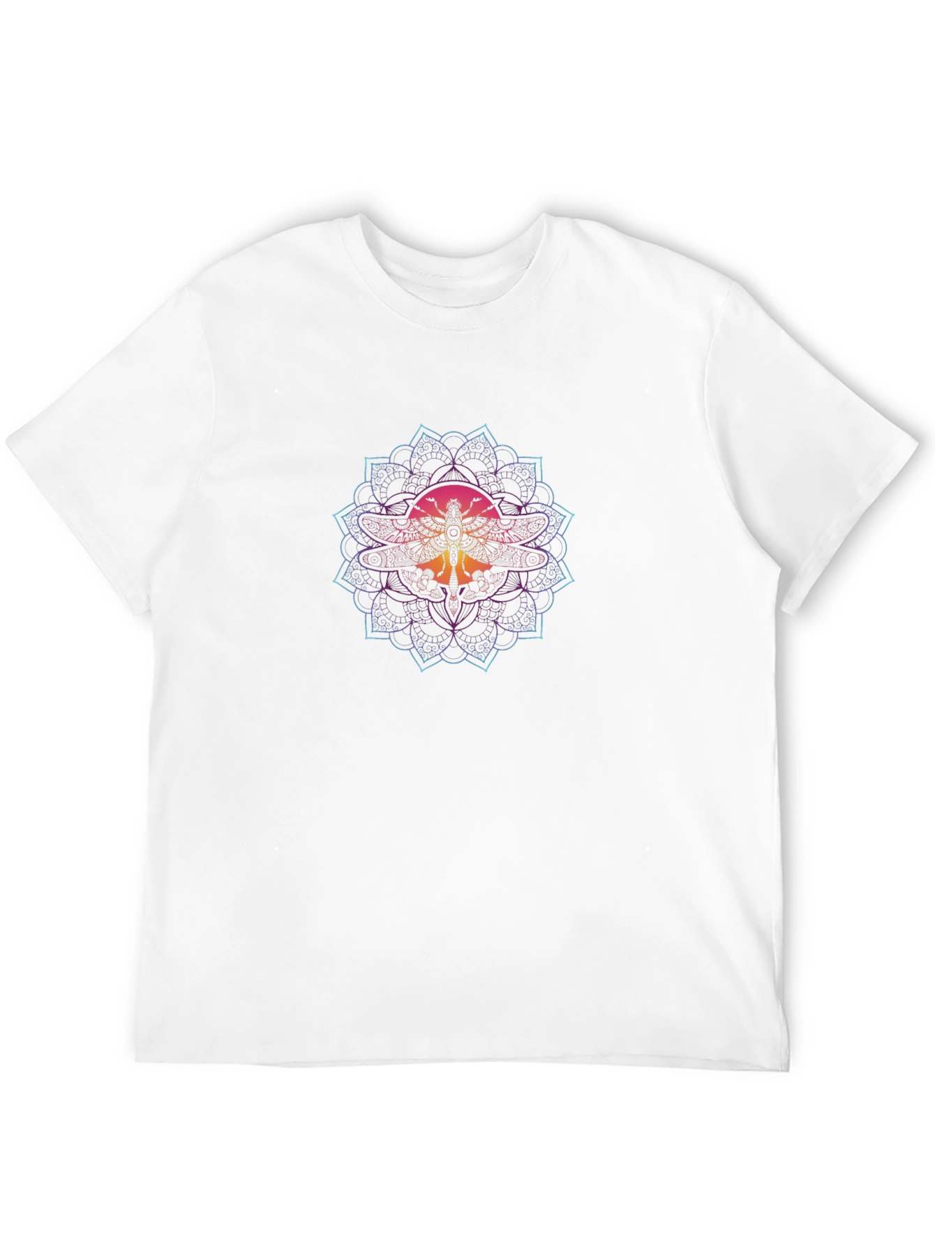 Mandala Moth Graphic Tee - Stylish Comfort
