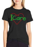 I Care T-Shirt - Heart Graphic Tee