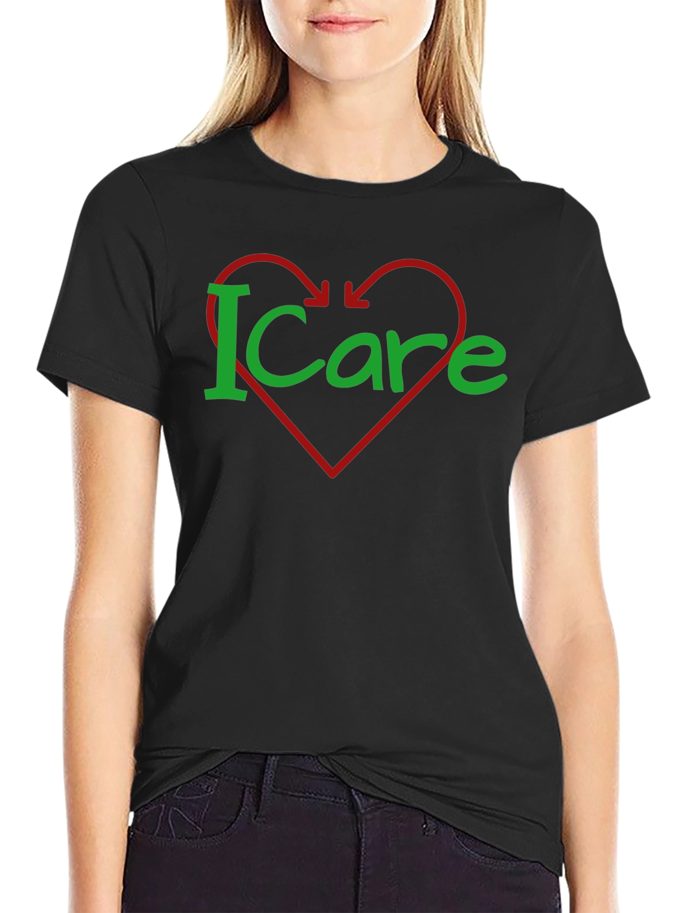 I Care T-Shirt - Heart Graphic Tee