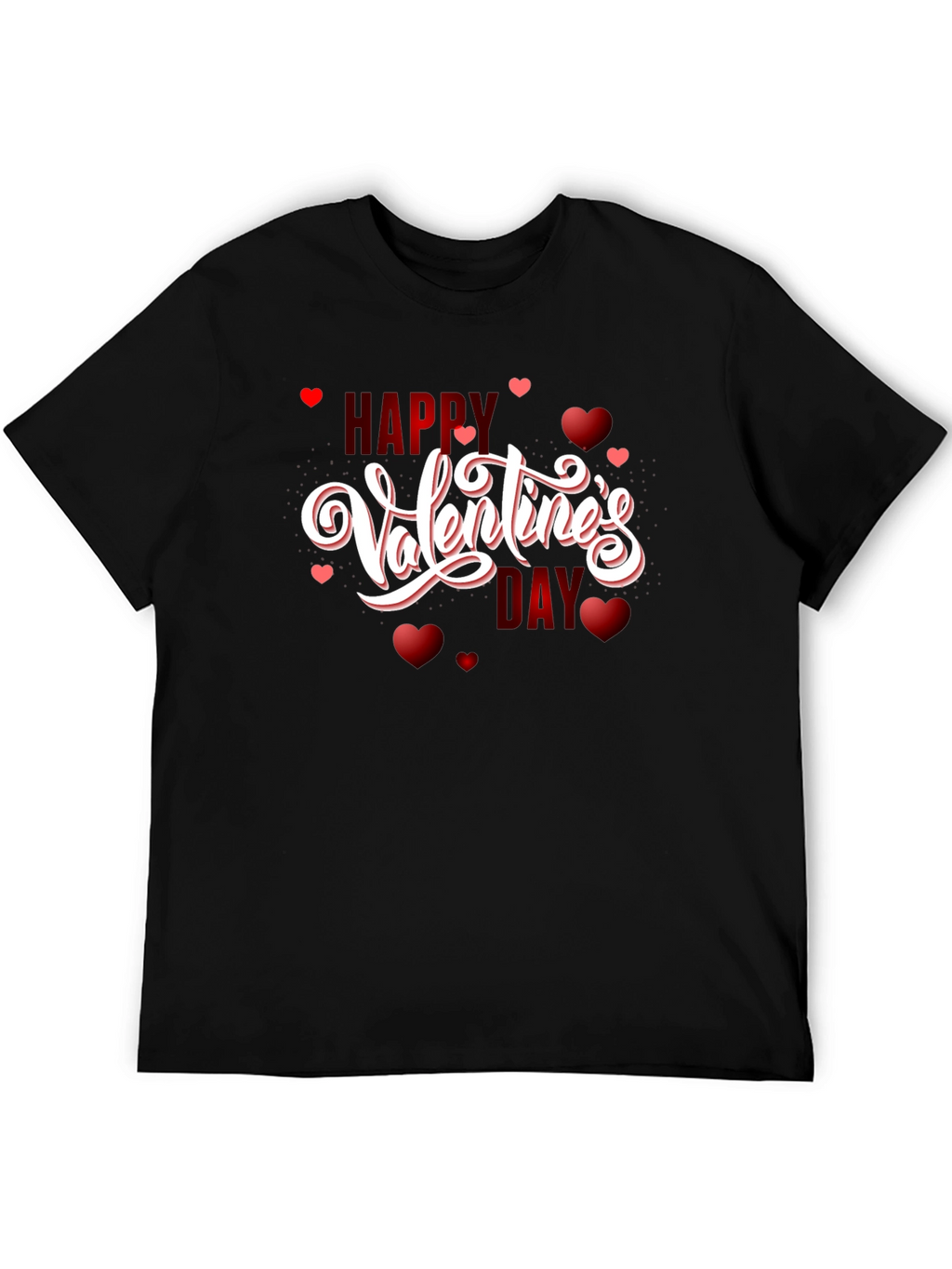 Happy Valentines Day Black T-Shirt