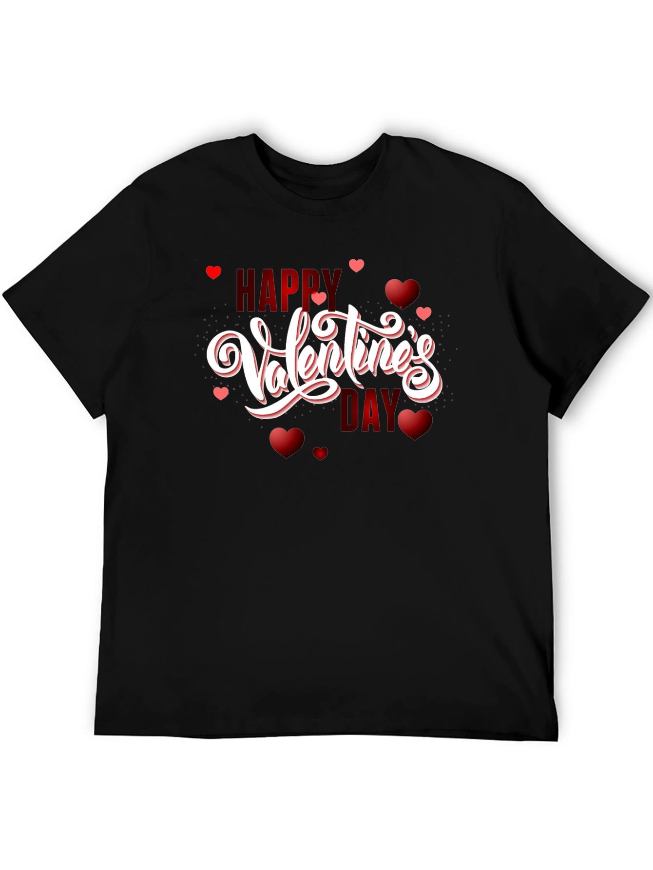 Happy Valentines Day Black T-Shirt