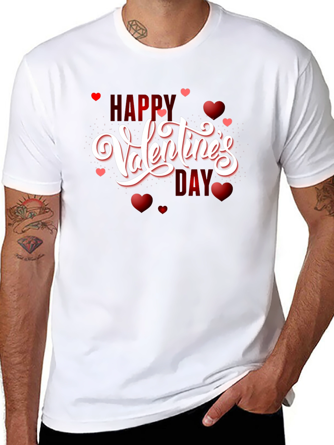 Happy Valentines Day Black T-Shirt
