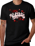 Happy Valentines Day Black T-Shirt