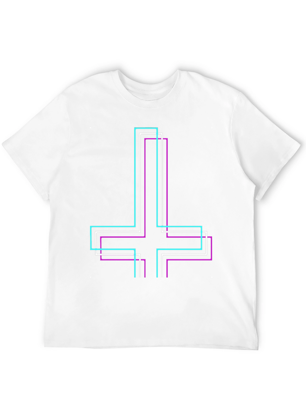 Geometric Inverted Cross Graphic T-Shirt