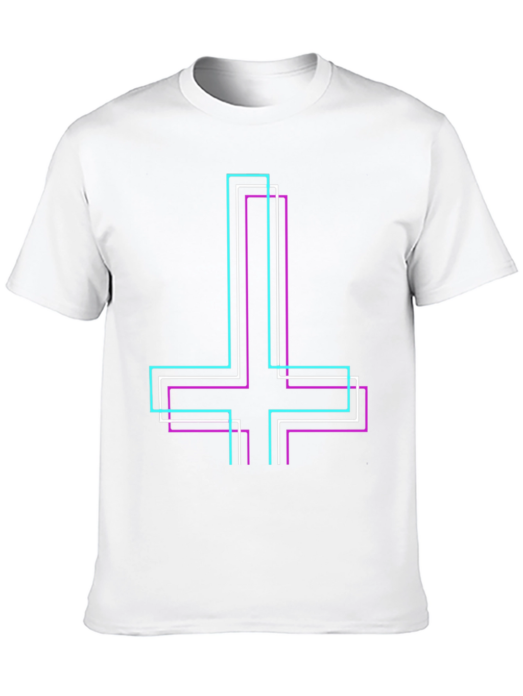 Geometric Inverted Cross Graphic T-Shirt