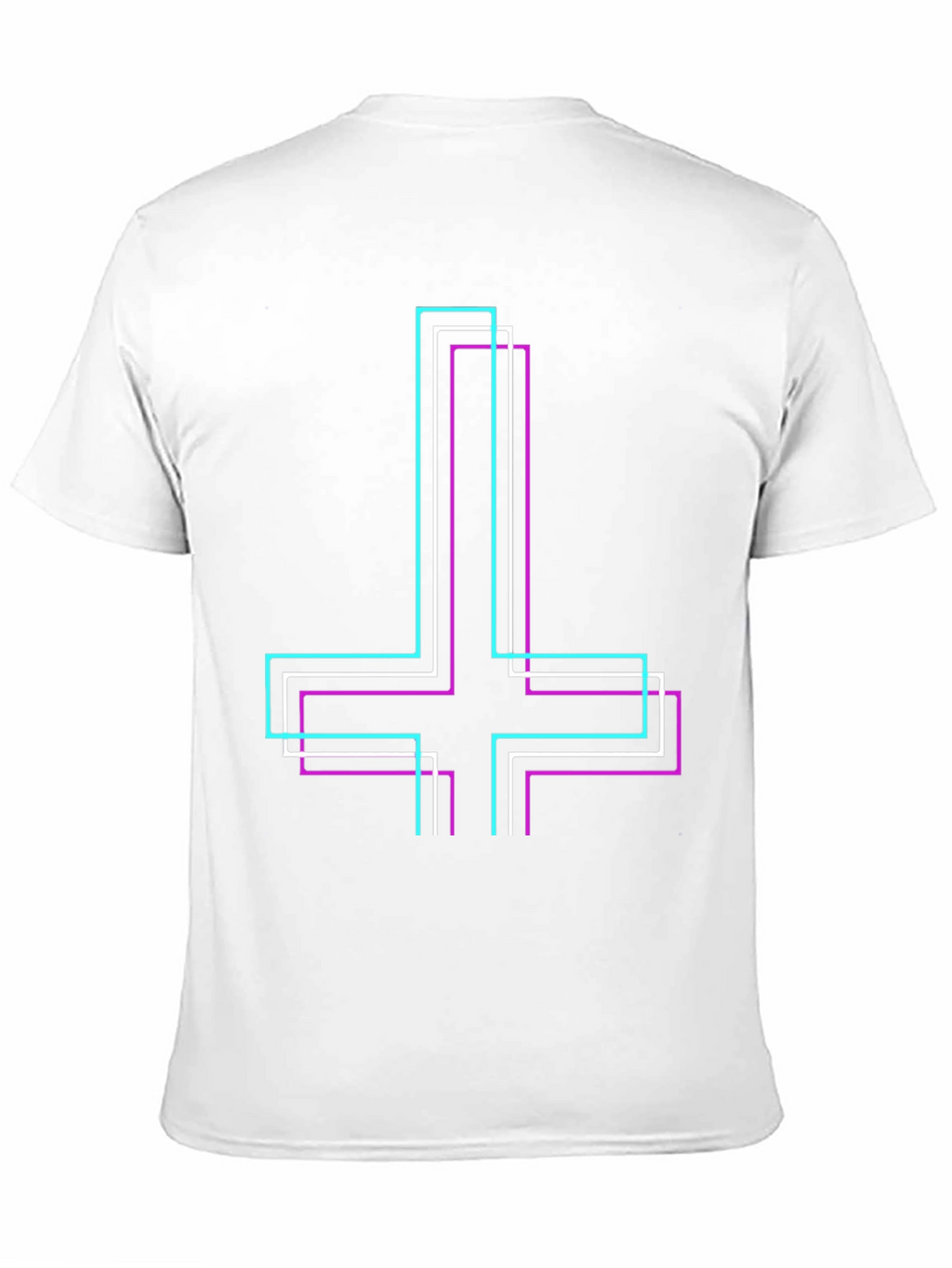 Geometric Inverted Cross Graphic T-Shirt