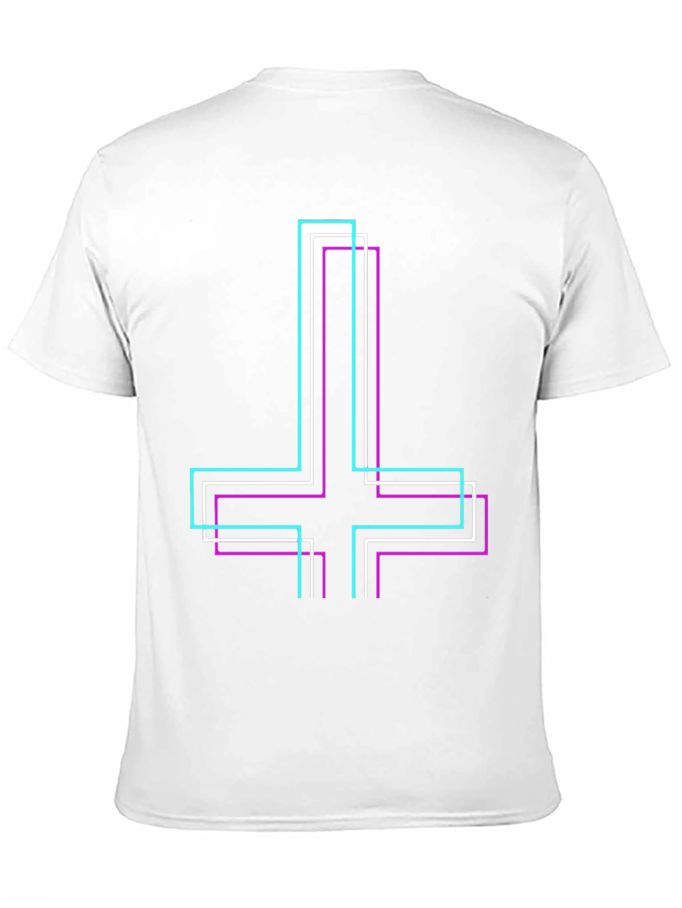 Geometric Inverted Cross Graphic T-Shirt