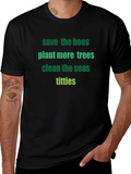 Save the Bees Graphic Print T-Shirt