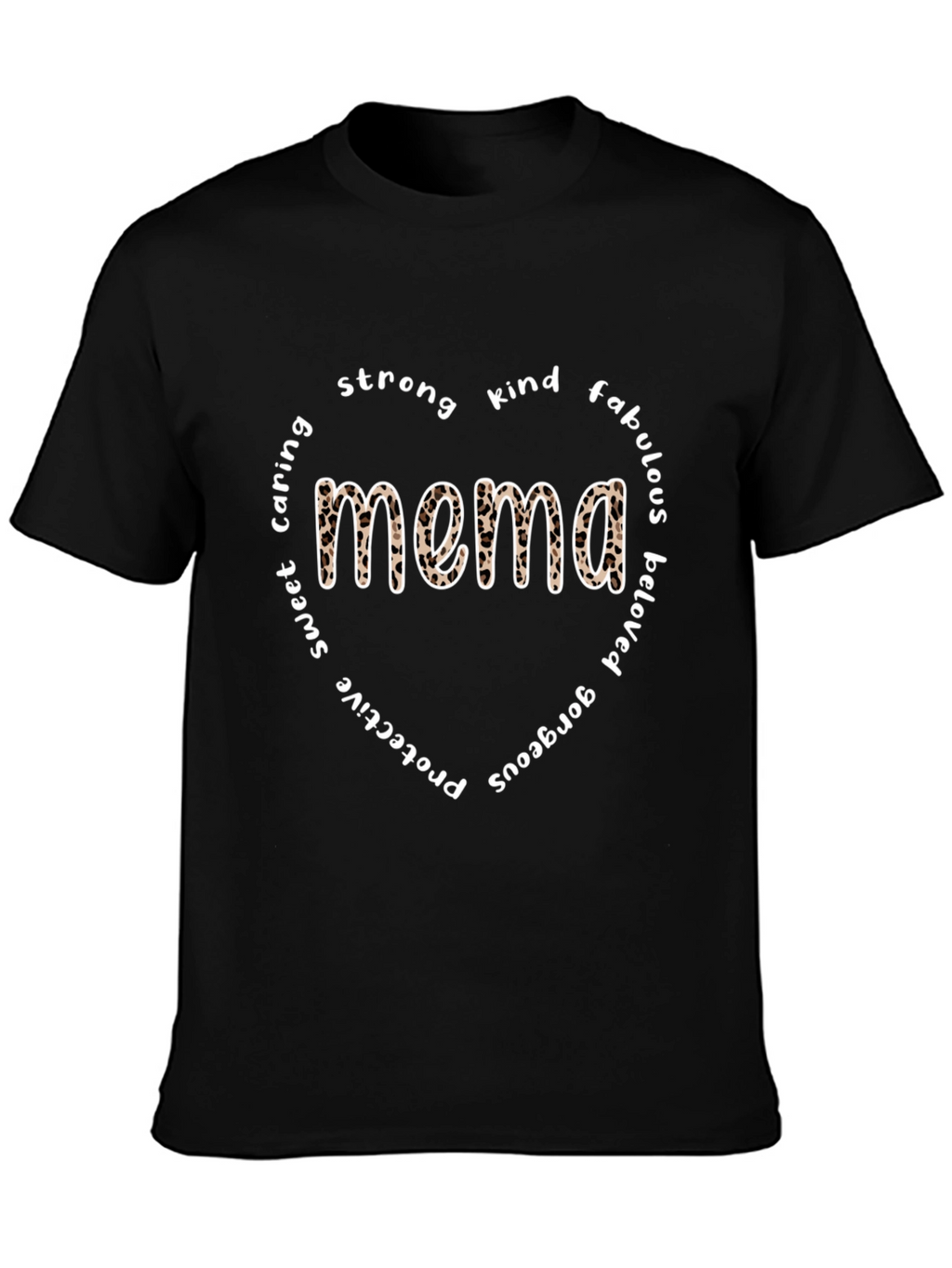 Mema Leopard Print Heart T-Shirt