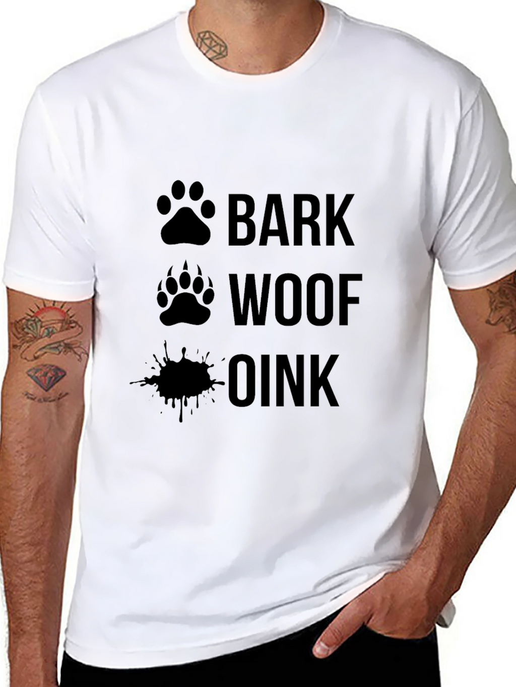 Bark Woof Oink T-Shirt Funny Animal Sounds Tee