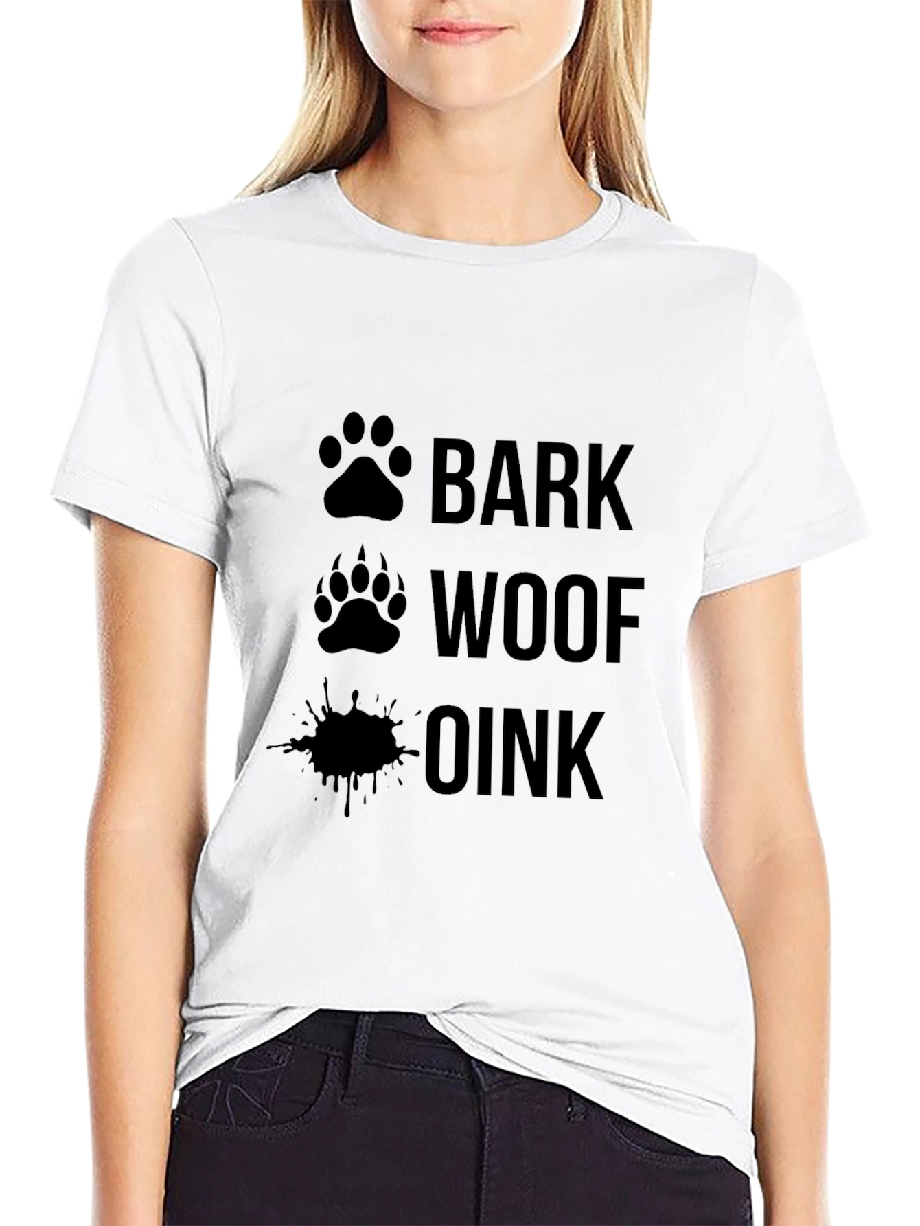 Bark Woof Oink T-Shirt Funny Animal Sounds Tee