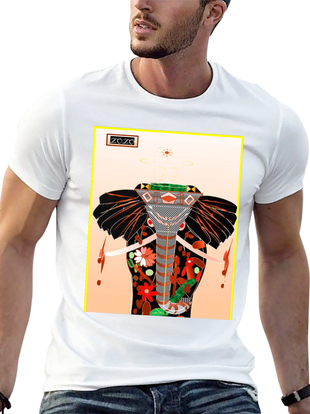 Abstract Elephant Graphic Tee - Unique Artistic Design