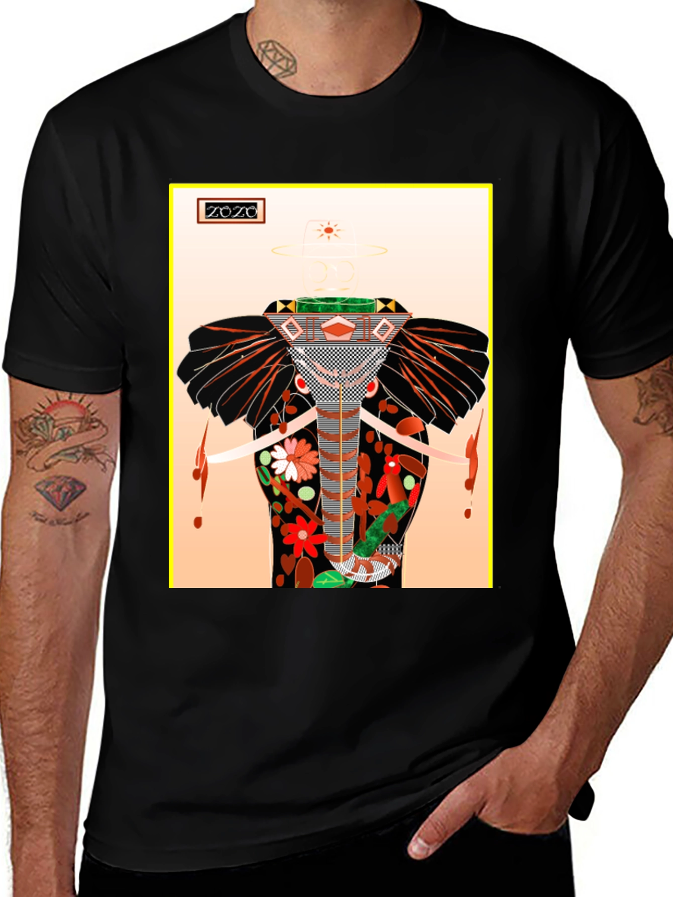 Abstract Elephant Graphic Tee - Unique Artistic Design