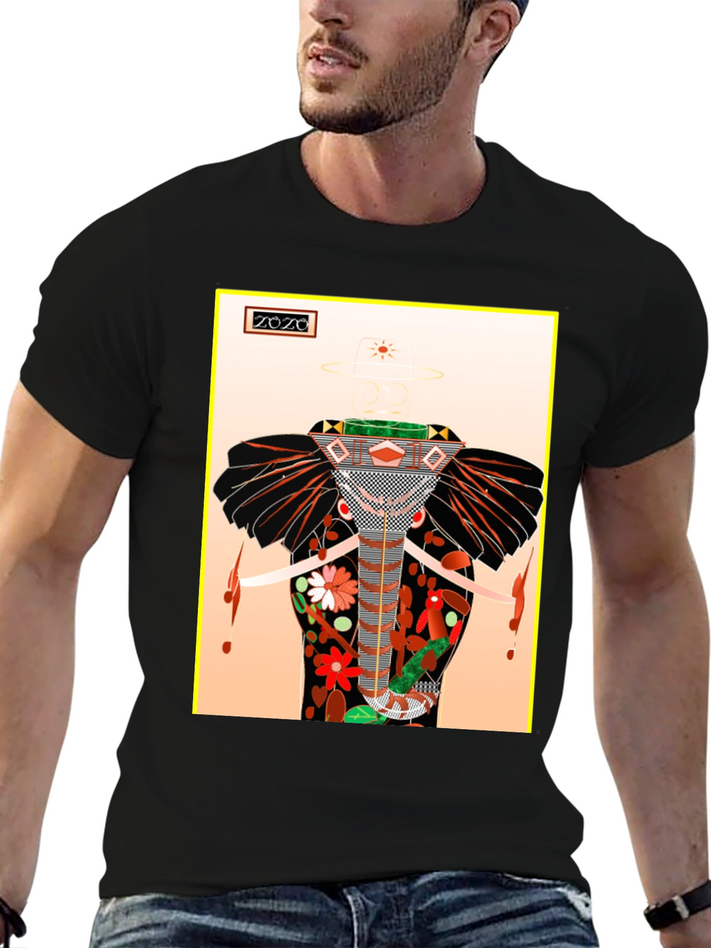 Abstract Elephant Graphic Tee - Unique Artistic Design