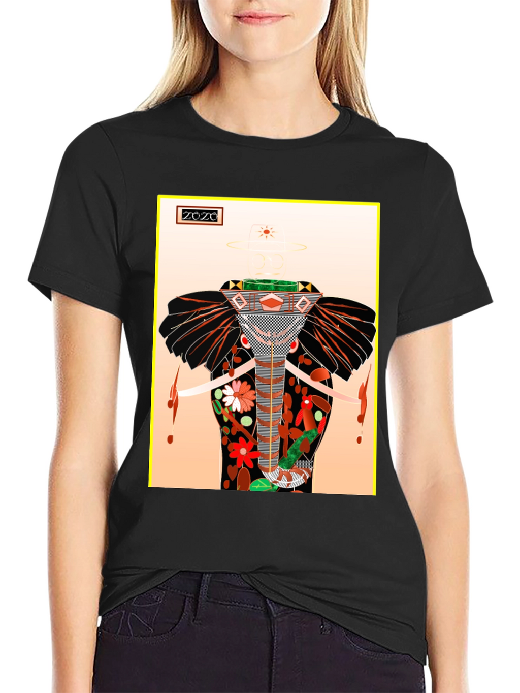 Abstract Elephant Graphic Tee - Unique Artistic Design