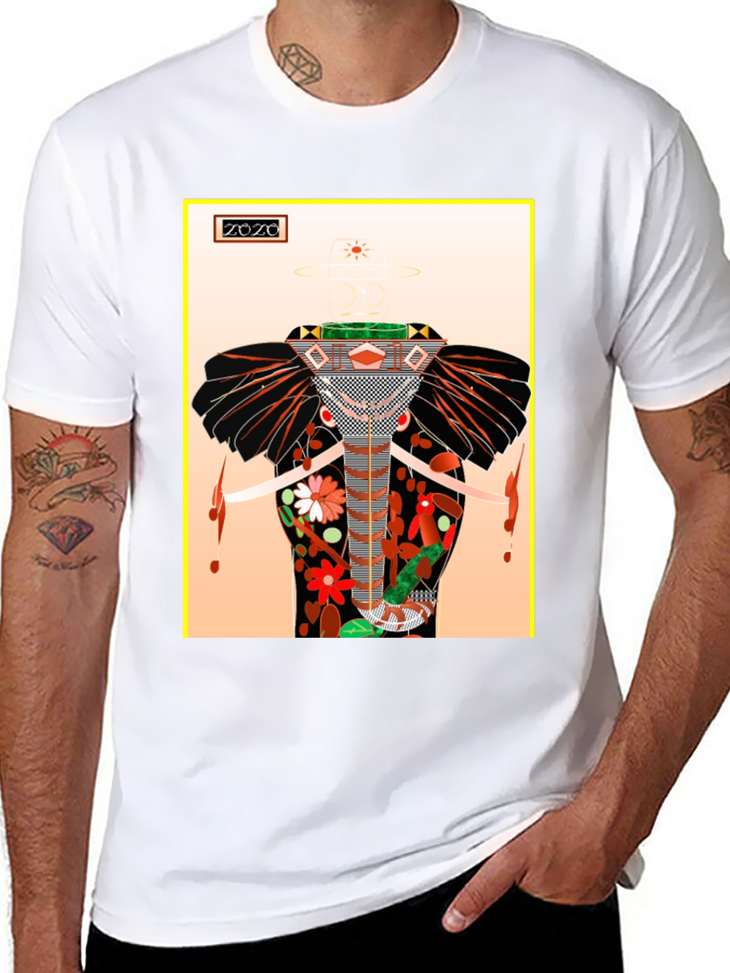 Abstract Elephant Graphic Tee - Unique Artistic Design