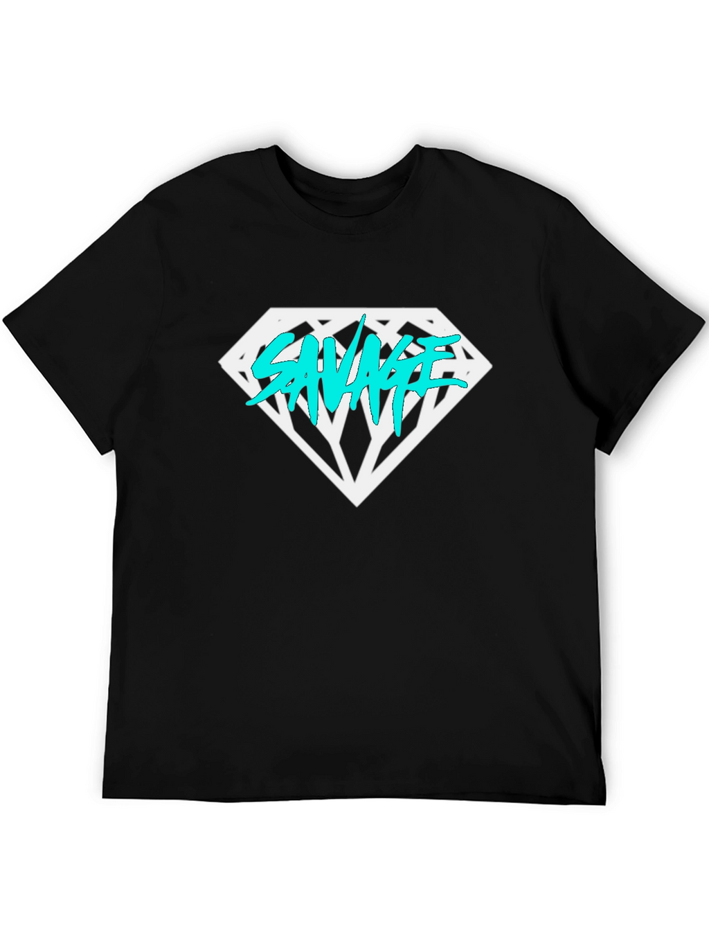 Savage Diamond Graphic Tee - Black Cotton T-Shirt