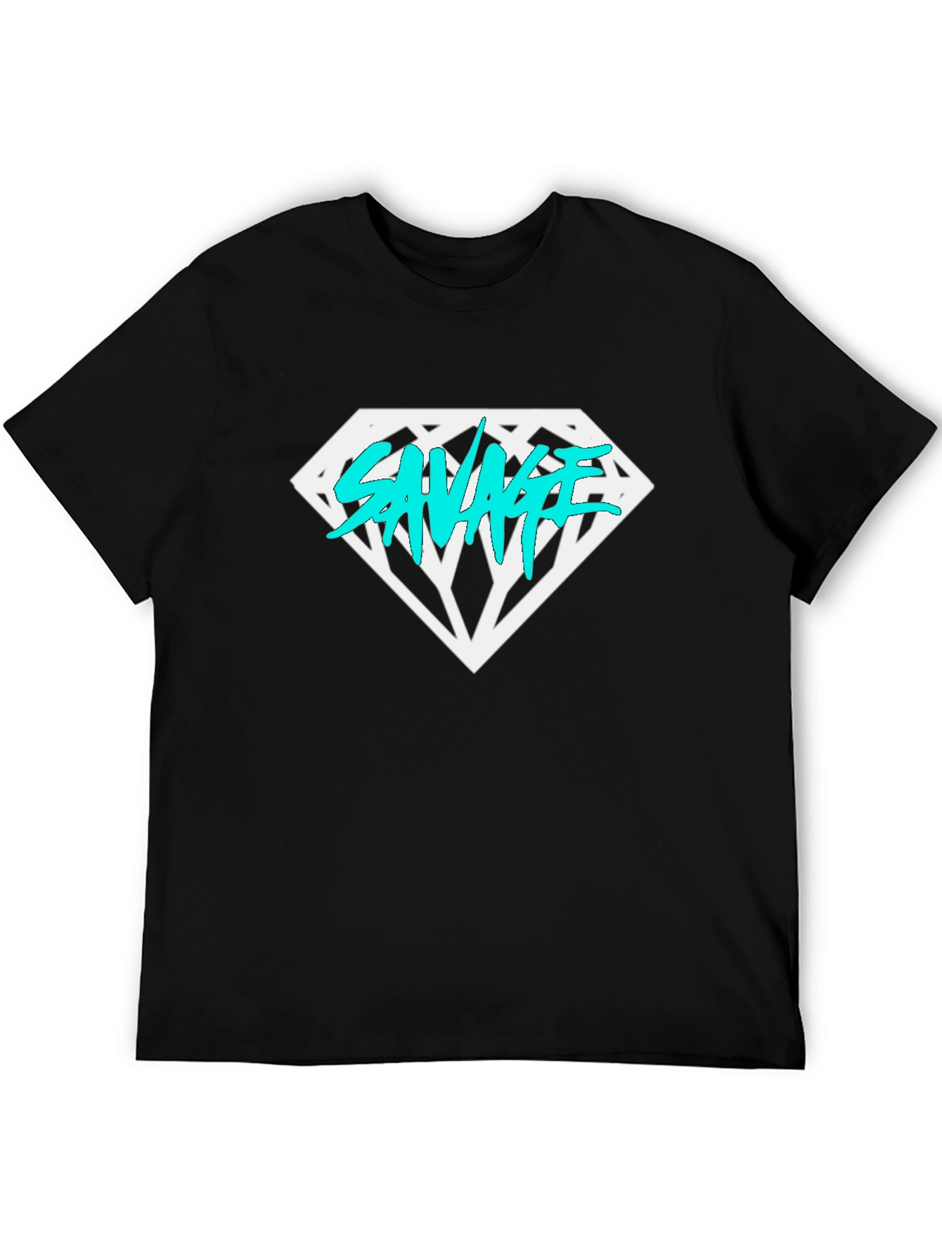 Savage Diamond Graphic Tee - Black Cotton T-Shirt