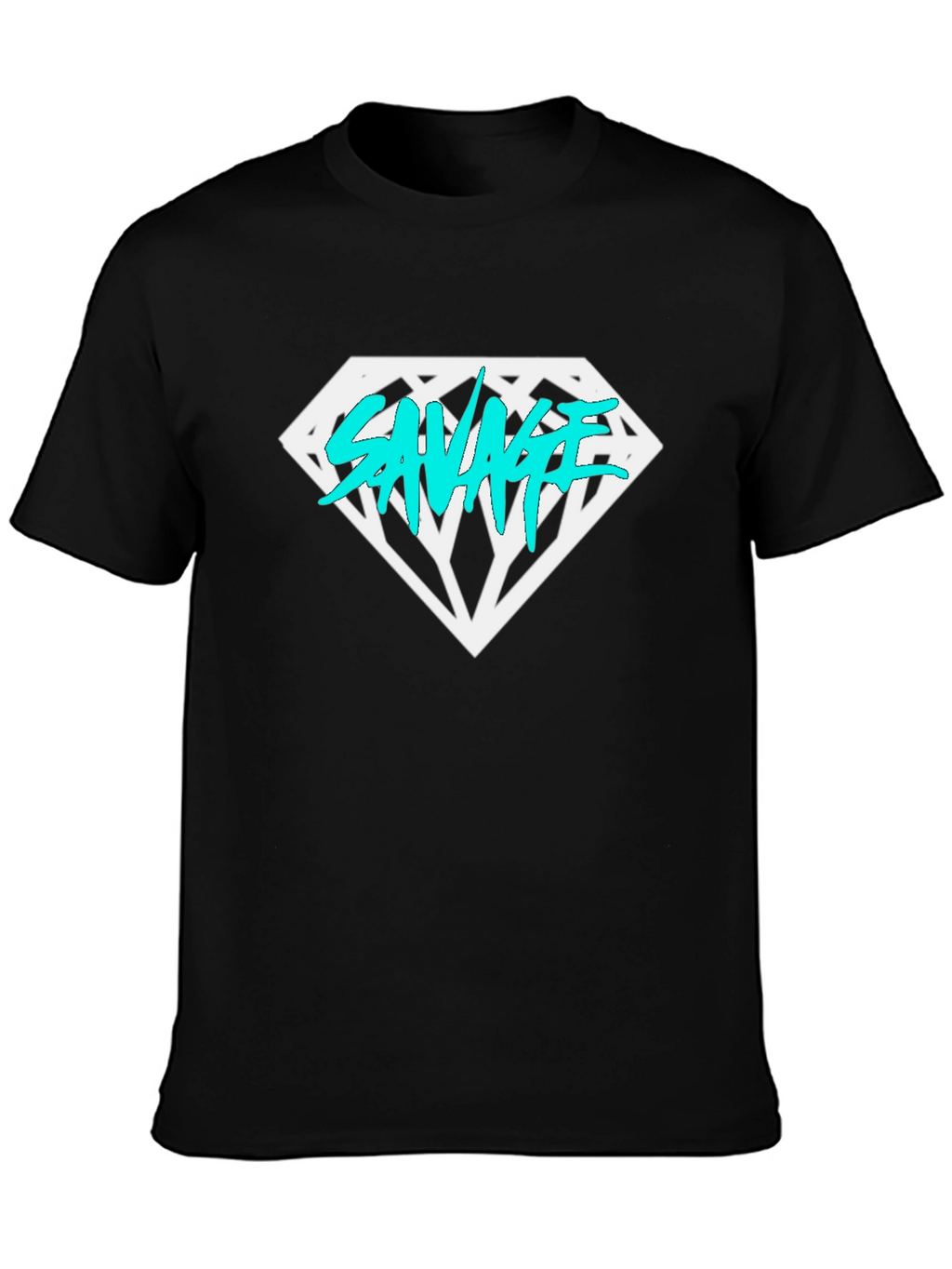 Savage Diamond Graphic Tee - Black Cotton T-Shirt