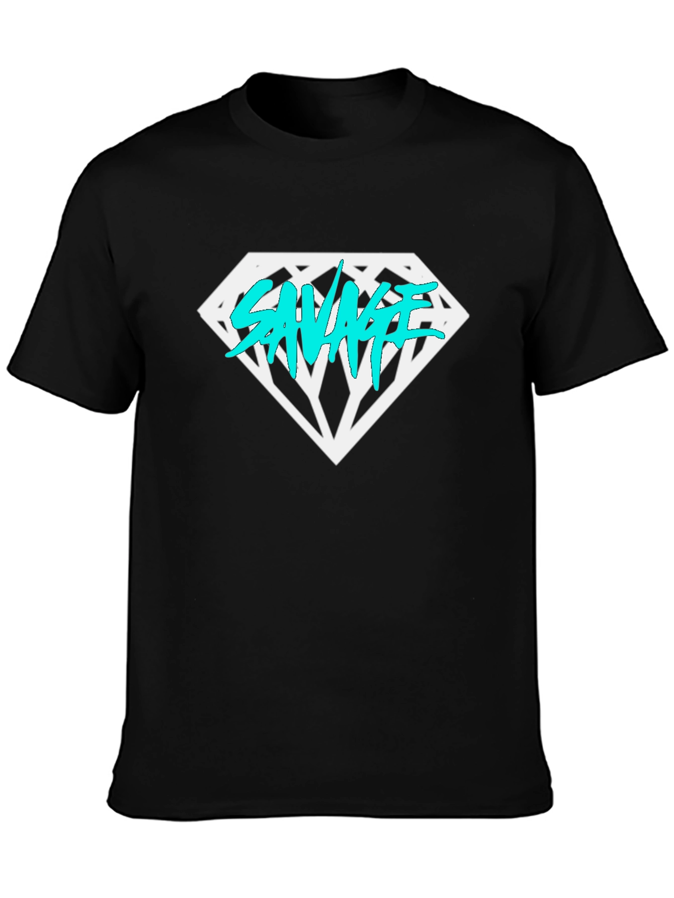 Savage Diamond Graphic Tee - Black Cotton T-Shirt