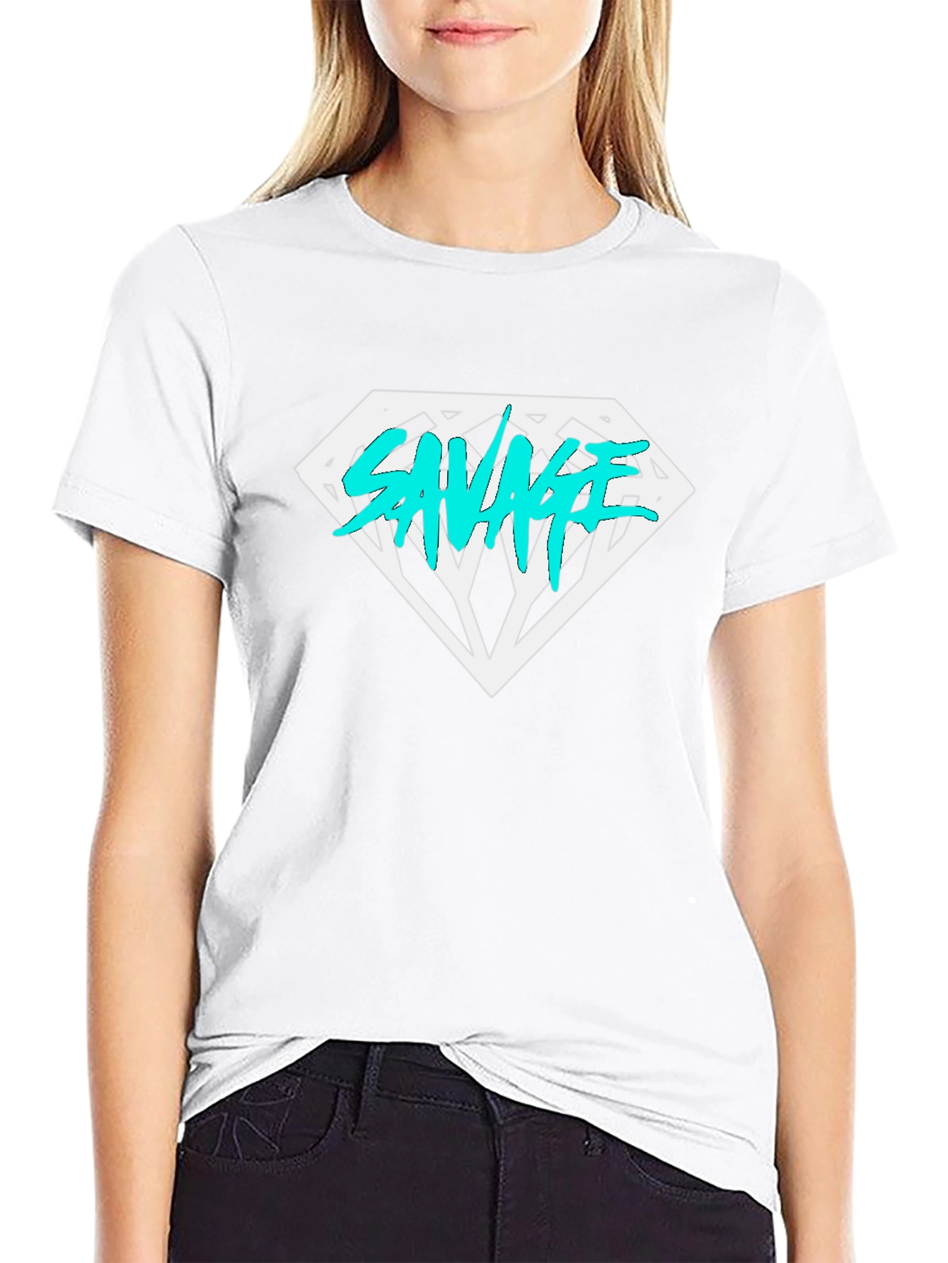 Savage Diamond Graphic Tee - Black Cotton T-Shirt