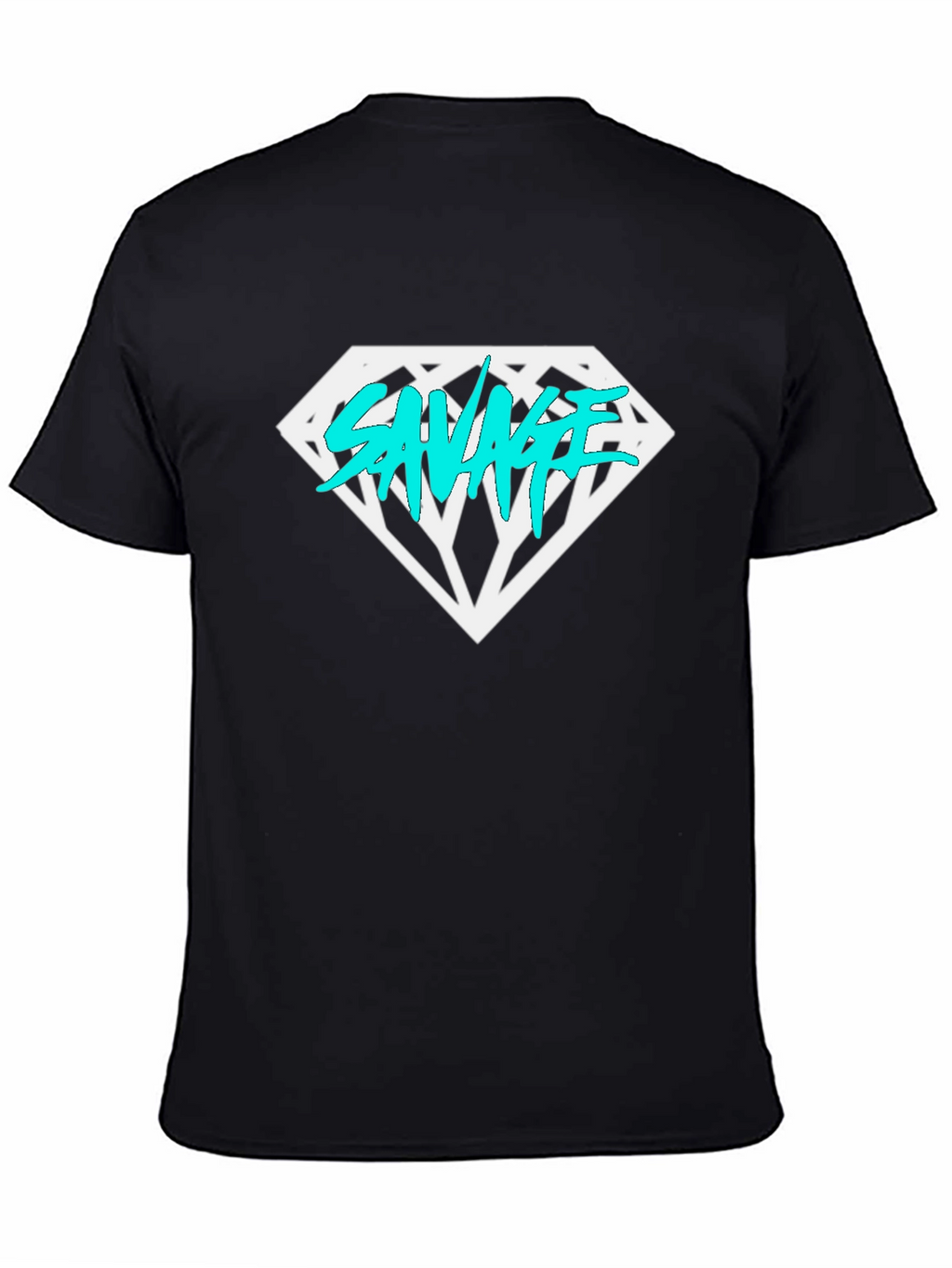 Savage Diamond Graphic Tee - Black Cotton T-Shirt