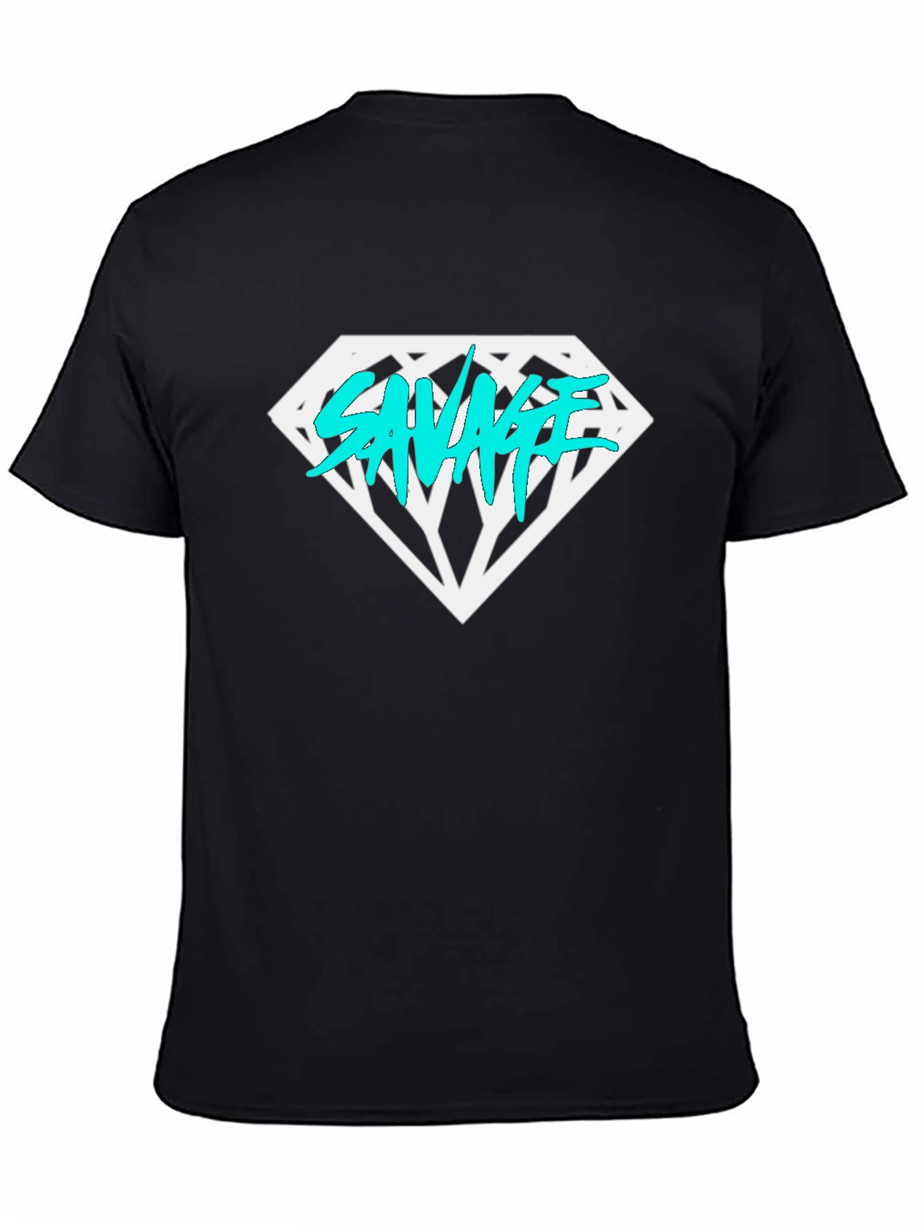 Savage Diamond Graphic Tee - Black Cotton T-Shirt