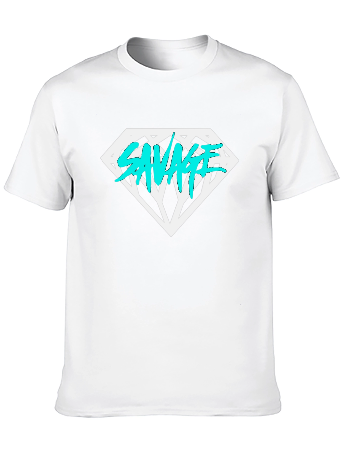 Savage Diamond Graphic Tee - Black Cotton T-Shirt