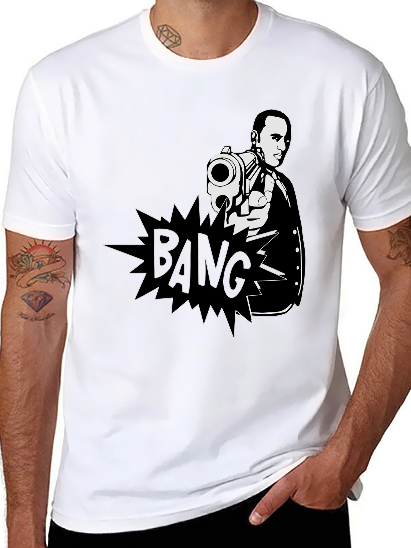 BANG! Graphic Tee - Cool Crime Movie Inspired Shirt
