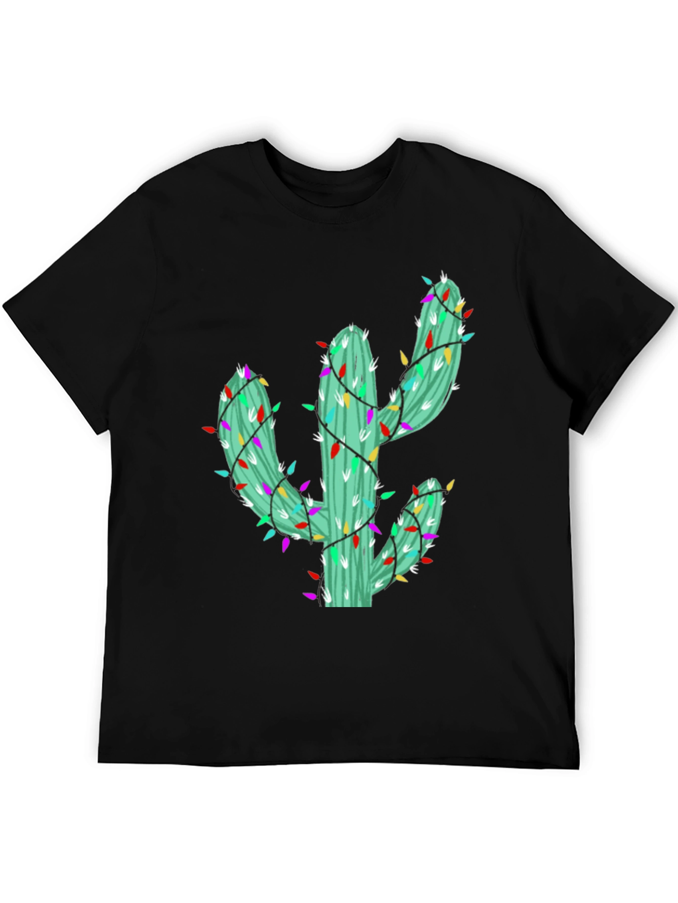 Festive Cactus Tee - Holiday Lights