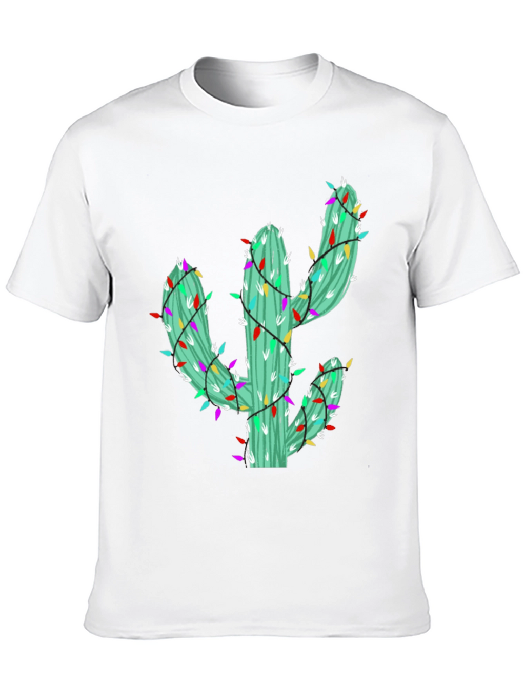 Festive Cactus Tee - Holiday Lights