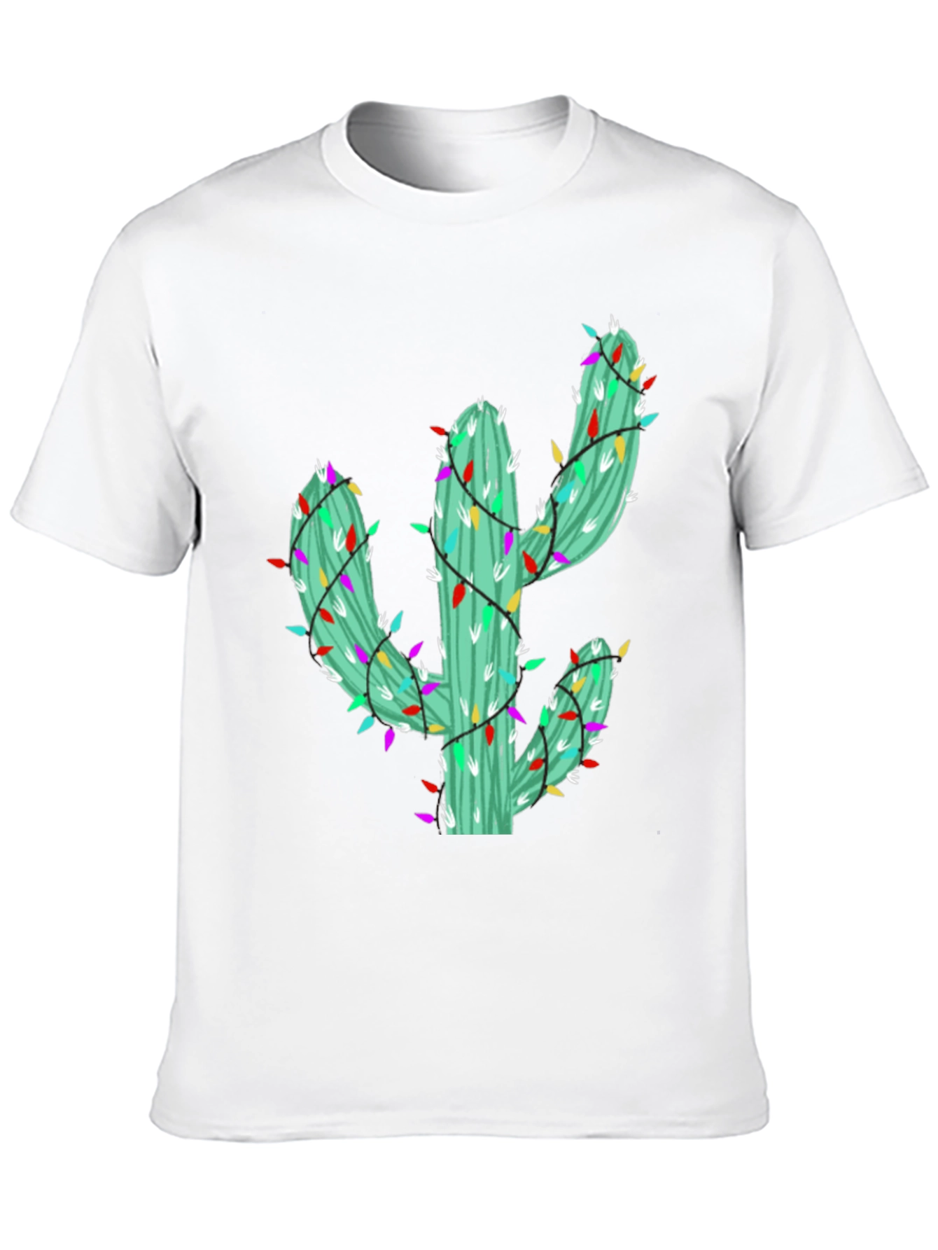 Festive Cactus Tee - Holiday Lights
