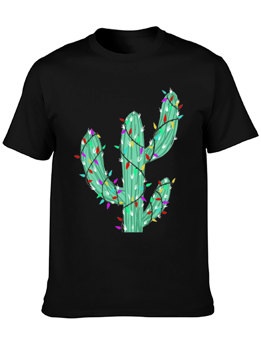 Festive Cactus Tee - Holiday Lights