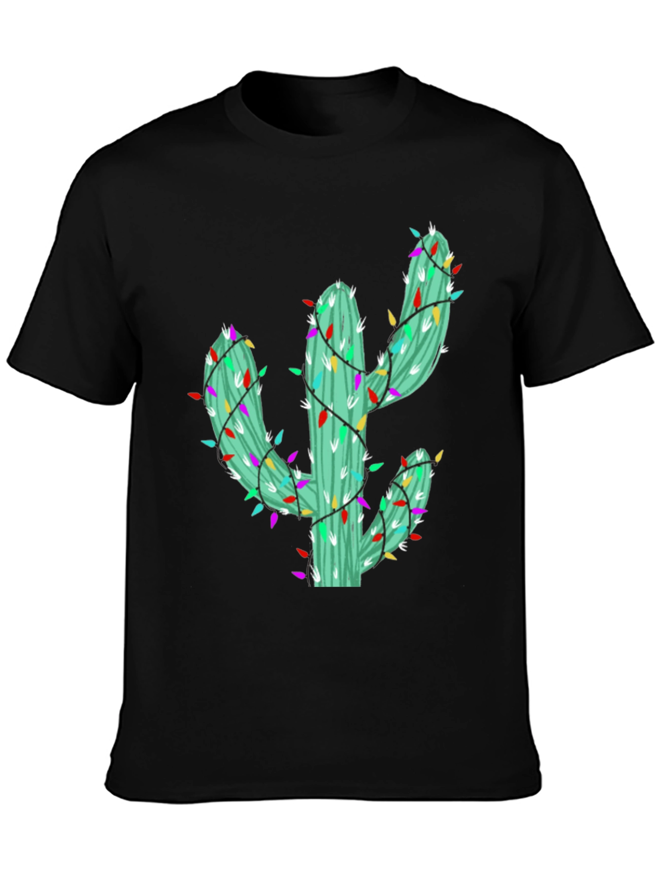 Festive Cactus Tee - Holiday Lights