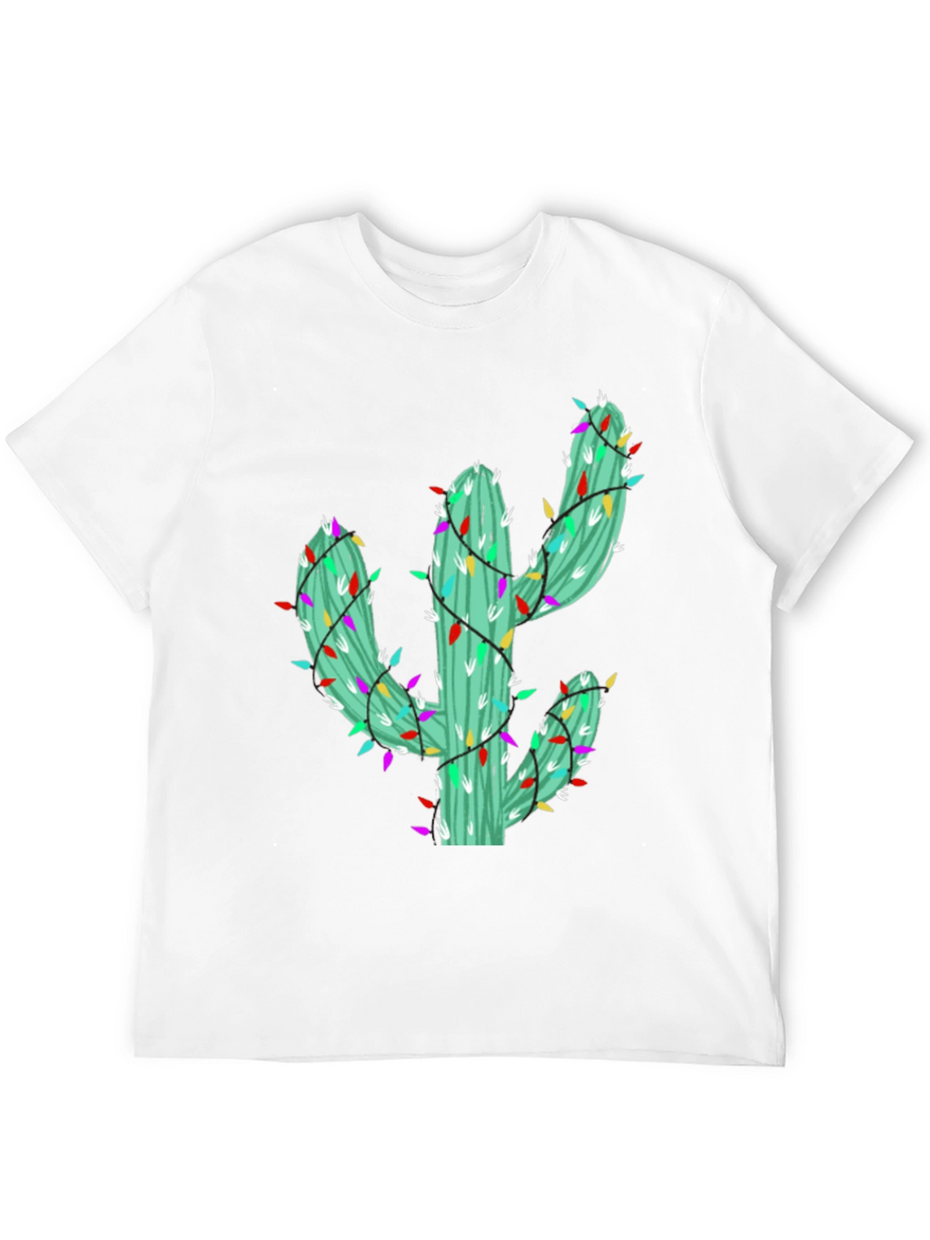 Festive Cactus Tee - Holiday Lights